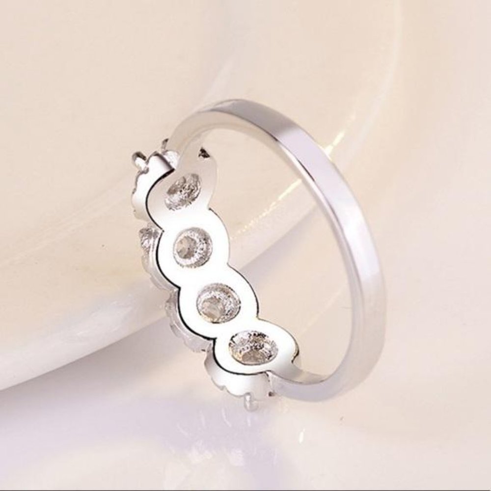 925 STERLING SILVER DIAMOND ETERNITY BAND RING, CUTE RING, SHINY RING. - Picture 8 of 8